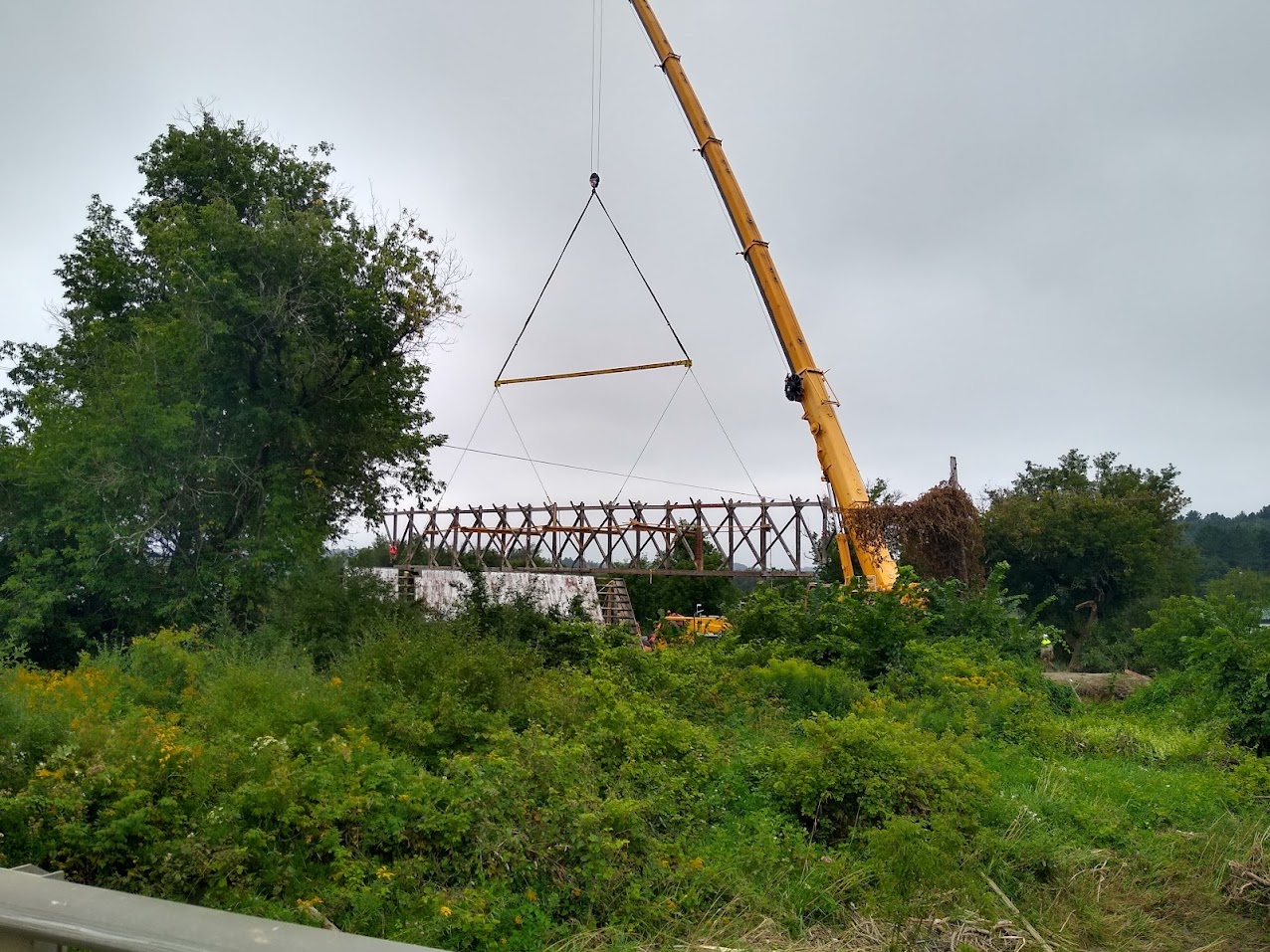 Sanborn Covered Bridge removal photo by Jeanne Beaudry